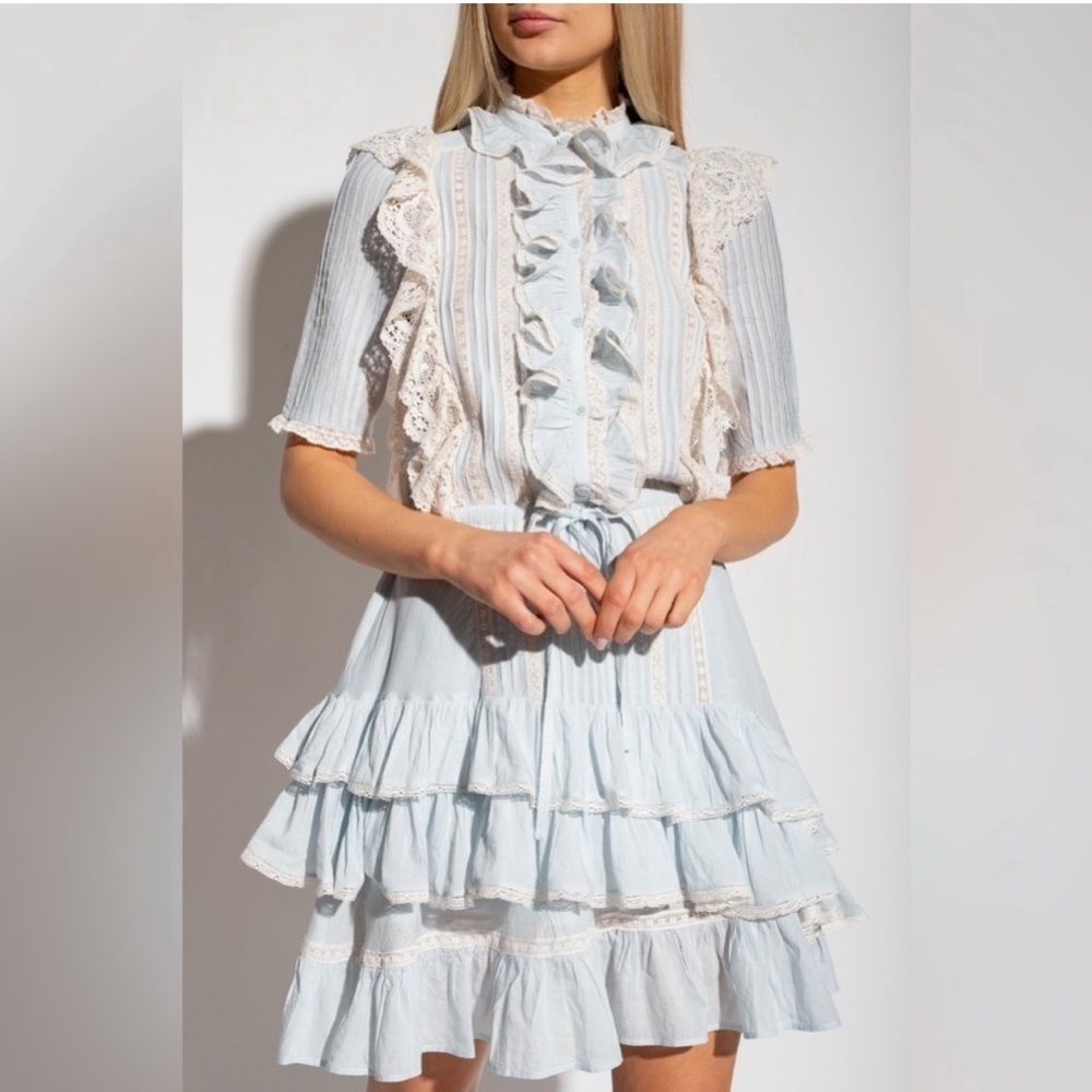 Zadig & Voltaire Ranky Tomboy Dress Ruffle Lace Size Med EUC - Picture 12 of 14